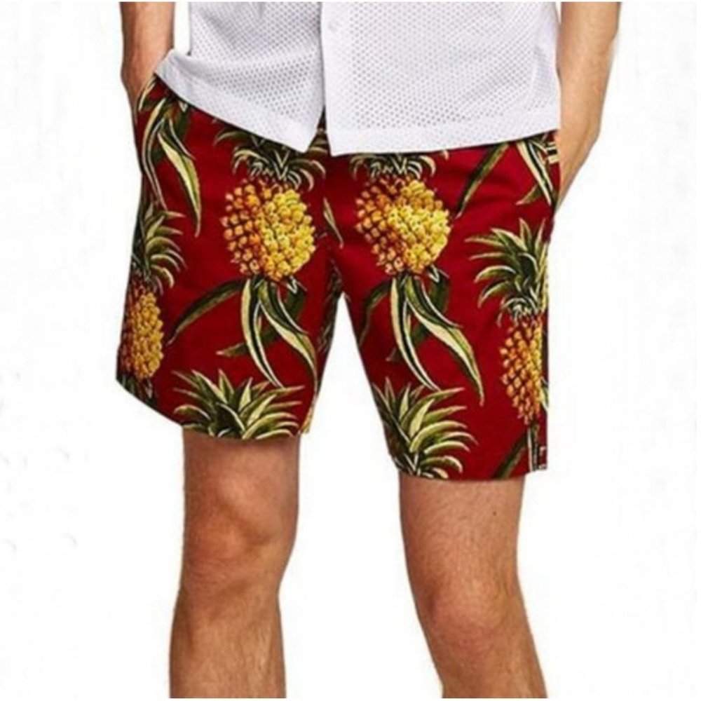 Topman  Shorts Size L Red Pineapples Drawstring